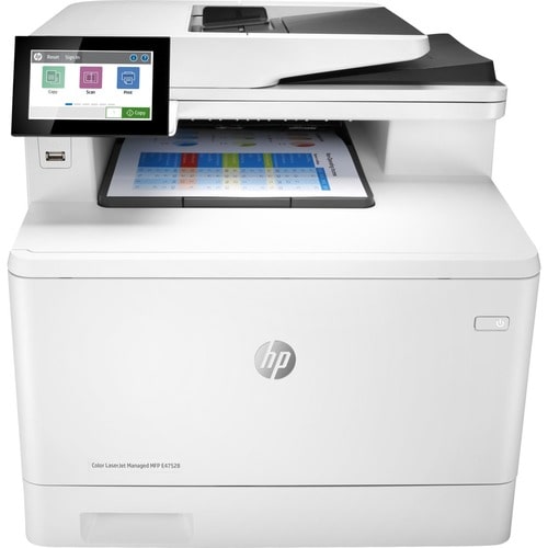 HP LaserJet Managed E47528f Laser Multifunction Printer - Colour - Copier/Fax/Printer/Scanner - 27 ppm Mono/27 ppm Color P