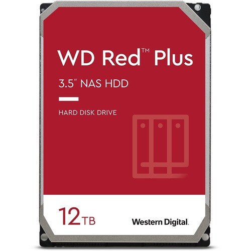 Western Digital Red Plus WD120EFBX 12 TB Hard Drive - 3.5" Internal - SATA (SATA/600) - Conventional Magnetic Recording (C