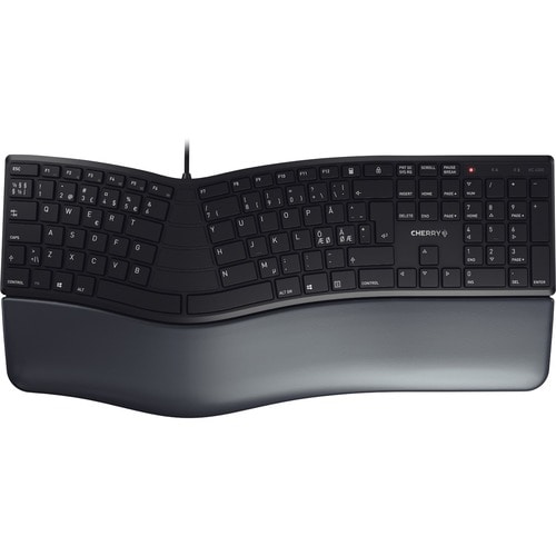 CHERRY ERGO KC 4500 Tastatur - Kabel Konnektivität - USB Schnittstelle - Deutsch - Schwarz - 109 Taste(n) - Computer - Win