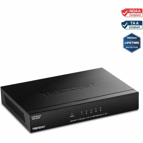 TRENDnet TEG-S350 5 Ports Ethernet Switch - 2.5 Gigabit Ethernet - 2.5GBase-X - TAA Compliant - 2 Layer Supported - 9.50 W