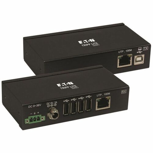 Tripp Lite series B203-104-IND-ER USB Extender - TAA Compliant - Black - 2 x Network (RJ-45) - 5 x USB - 101 m Extended Ra