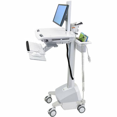 Ergotron StyleView EMR Cart with LCD Pivot, LiFe Powered - 31 lb Capacity - 4 Casters - Aluminum, Plastic, Zinc Plated Ste