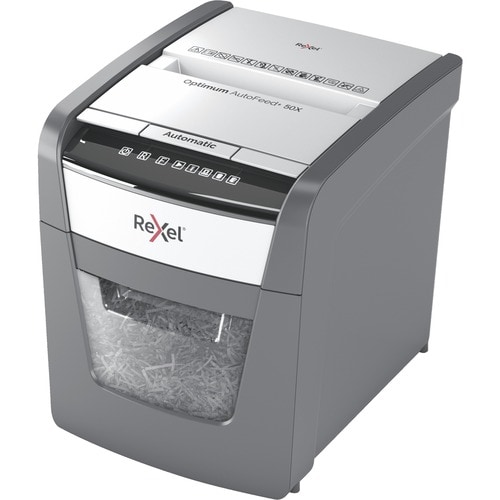 Rexel Optimum AutoFeed+ 50X Paper Shredder - Continuous Shredder - Cross Cut - 6 Per Pass - for shredding Paper - P-4 - 22