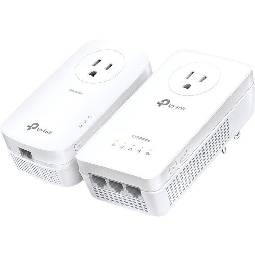 TP-Link AV1300 Gigabit Passthrough Powerline ac Wi-Fi Kit - 1 - 3 x Network (RJ-45) - 1300 Mbit/s Powerline - 300 m Distan