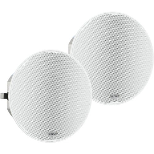 Vaddio 2-way Ceiling Mountable, Flush Mount, Wall Mountable, Recessed Mount, In-wall Speaker - 40 W RMS - White - TAA Comp