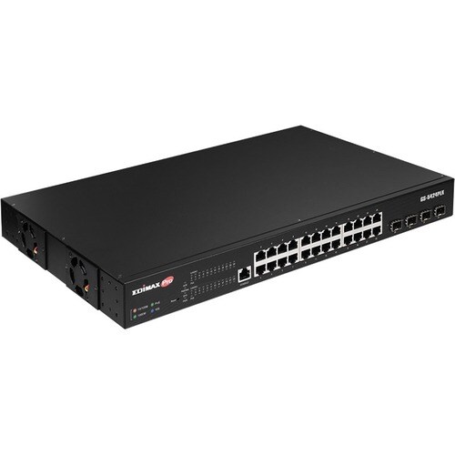 Switch Ethernet Edimax GS-5424PLX 24 Porte Gestibile - 2 Layer supportato - Modular - 400 W PoE Budget - Fibra ottica, Cop