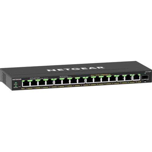 Netgear GS316EPP 15 Ports Manageable Ethernet Switch - 3 Layer Supported - Modular - 1 SFP Slots - 231 W PoE Budget - Opti