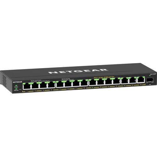 Netgear GS316EPP 15 Ports Manageable Ethernet Switch - 3 Layer Supported - Modular - 1 SFP Slots - 231 W PoE Budget - Opti