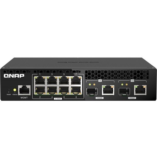 QNAP QSW QSW-M2108R-2C 10 Ports Manageable Ethernet Switch - 2 Layer Supported - Modular - 60 W Power Consumption - Optica