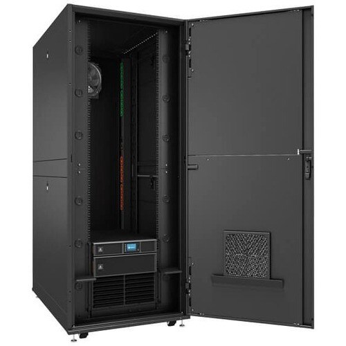 Microcentro de datos integrado VRC-S 42U 600 x 1200 con refrigeración Split de 3,5 kW, SAI de 6 kVA, PDU para rack gestion