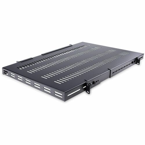 1U Adjustable Mounting Depth Vented Rack Mount Shelf - Heavy Duty Fixed Server Rack Cabinet Shelf - 250lbs / 113kg