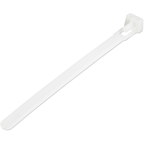 StarTech.com 100 Pack 5" Reusable Cable Ties - White Small Releasable Nylon/Plastic Zip Ties Resealable Adjustable Network