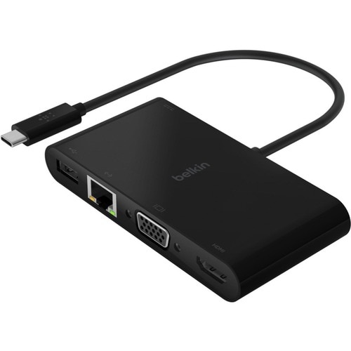 Belkin USB-C 5-in-1 Hub Plus 100W - for Notebook - Charging Capability - 100 W - USB Type C - 4K - 3840 x 2160 - 1 x USB 3