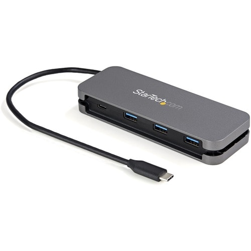 StarTech.com USB Hub - USB 3.2 (Gen 1) Type C - Portable - Black, Space Gray - UASP Support - 4 Total USB Port(s) - PC, Li