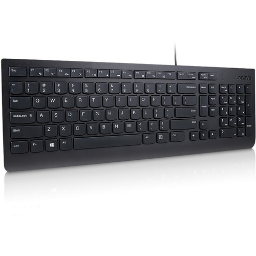 Lenovo Essential Keyboard - Cable Connectivity - USB Interface - Spanish - QWERTY Layout - Black - Membrane Keyswitch - Wi