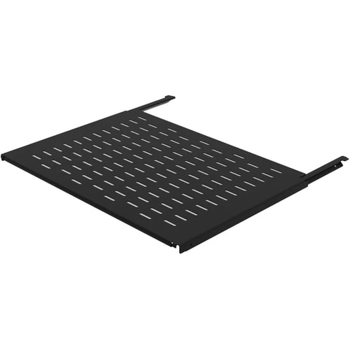 MINKELS Rack-mountable Rack Shelf - 482.60 mm Rack Width - Jet Black - 50 kg Maximum Weight Capacity