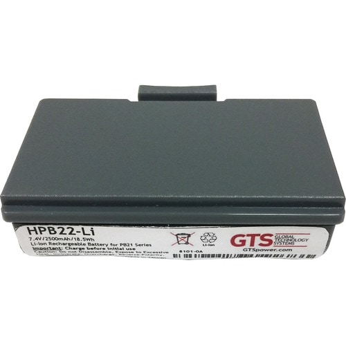 GTS Battery - Lithium Ion (Li-Ion) - TAA Compliant - For Mobile Printer - Battery Rechargeable - 7.4 V DC - 2500 mAh