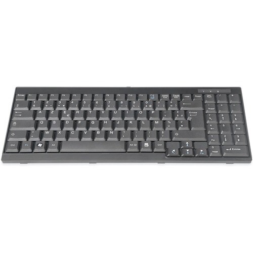 Digitus Keyboard - Cable Connectivity - French - Black - Rackmount LCD