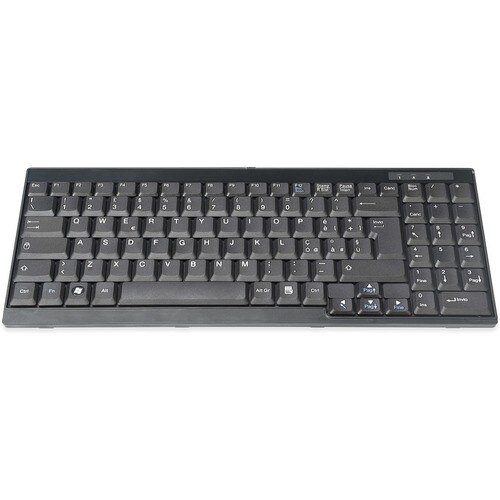 Digitus Keyboard - Cable Connectivity - QWERTY Layout - Black - Rackmount LCD