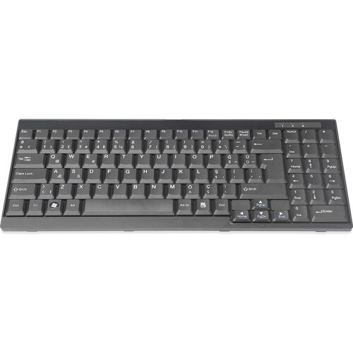 Digitus Keyboard - Cable Connectivity - USB Interface - Turkish - QWERTY Layout - Black - Rackmount LCD