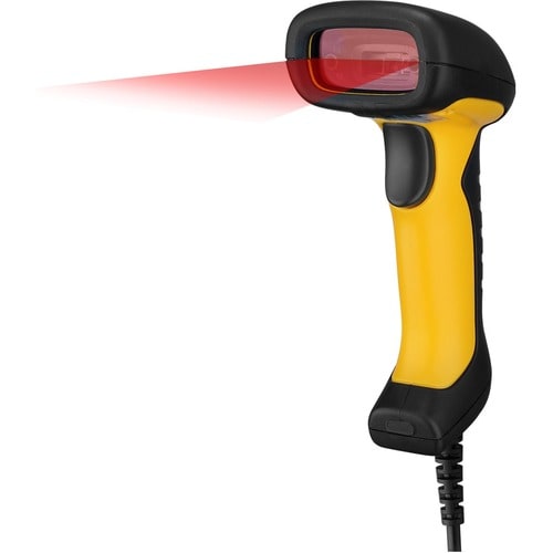 Adesso NuScan 2400U Industrial, Warehouse, Hospitality Handheld Barcode Scanner - Cable Connectivity - Yellow - 200 scan/s