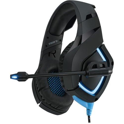 Adesso Xtream G1 Wired Over-the-head Stereo Gaming Headset - Black - Binaural - Circumaural - 20 Ohm - 20 Hz to 20 kHz - 2