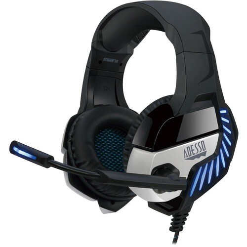 Adesso Xtream G4 Wired Over-the-head Stereo Gaming Headset - Black/Grey - Binaural - Circumaural - 20 Ohm - 20 Hz to 20 kH