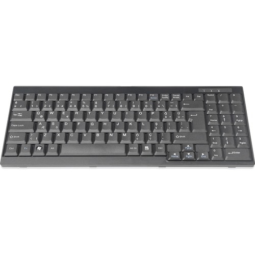 Digitus Tastatur - Kabel Konnektivität - USB Schnittstelle - Türkisch - QWERTY Layout - Schwarz - Rackmount-LCD
