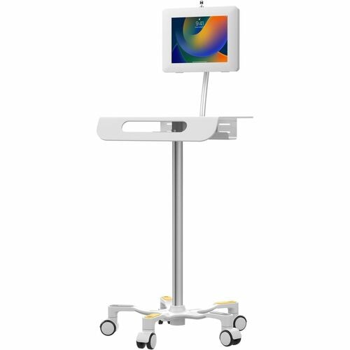 CTA Digital Medical Grade Anti-Microbial VESA Floor Stand with Universal Security Enclosure - Up to 10.50" Screen Support 