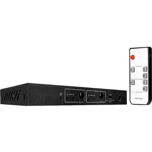 Lindy 2x2 HDMI 18G Matrix. Product type: AV matrix switcher, Data transfer rate: 18 Gbit/s, Maximum resolution: 4096 x 216