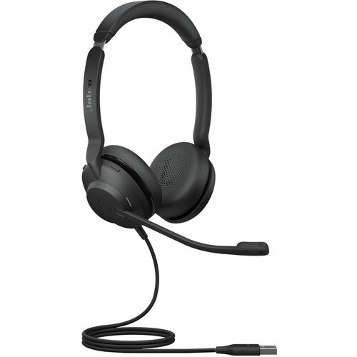 Jabra Evolve2 30 Wired On-ear Stereo Headset - Black - Binaural - Ear-cup - 20 Hz to 20 kHz - 150 cm Cable - MEMS Technolo