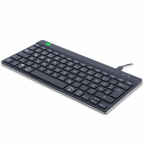 R-Go Compact Break Keyboard - Cable Connectivity - USB Type C Interface - LED - German - QWERTZ Layout - Black - Scissors 