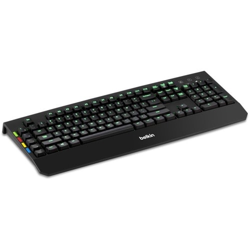 Belkin Rugged Keyboard - Cable Connectivity - USB Interface - Black - TAA Compliant - Mechanical Keyswitch - KVM Switch
