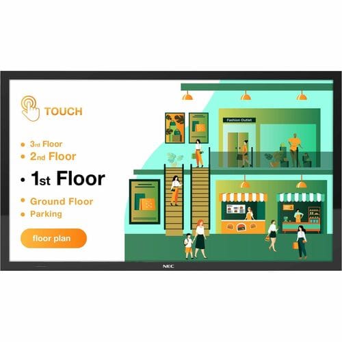 NEC Display MultiSync M431 1092,20 mm 4K UHD LCD Collaboration Display - Projiziert kapazitiv - Touchscreen - 16:9 Seitenv