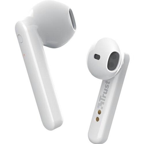 Trust Primo True Wireless Earbud Stereo Earset - White - Binaural - In-ear - 1000 cm - Bluetooth - 20 Hz to 20 kHz - Elect