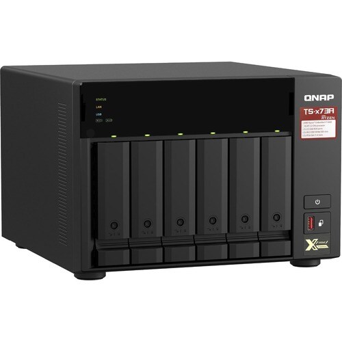 QNAP TS-673A-8G 6 x Total de compartimentos Sistema de armazenamento NAS - 5 GB Flash Memory Capacity - AMD Ryzen Quad-cor