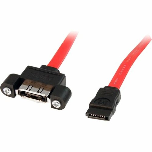 1 ft eSATA Panel Mount Cable - F/M - 1ft panel mount eSATA - 1ft SATA to eSATA Converter - 1ft SATA to eSATA Cable