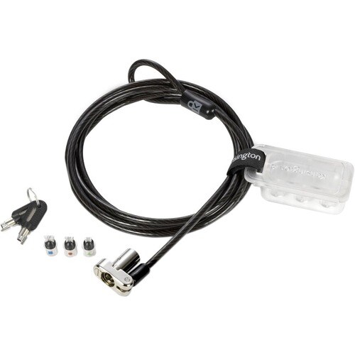 Kensington Cable Lock For Notebook - 1.83 m - Patented T-bar/Master Keyed Lock - Carbon Steel, Plastic - For Notebook