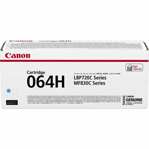 Canon 064H Original High (XL) Yield Laser Toner Cartridge - Single Pack - Cyan - 1 Piece - 10400 Pages