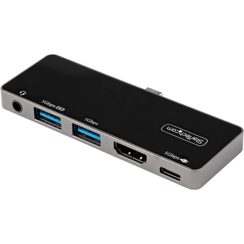 StarTech.com USB C Multiport Adapter, USB-C to 4K 60Hz HDMI, 100W PD Pass-Through, 3xUSB, Audio, USB-C Mini Dock, Portable