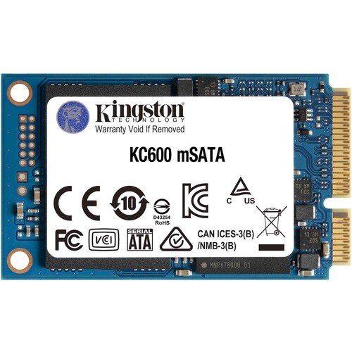 Kingston Technology 512G SSD KC600 SATA3 mSATA. SSD capacity: 512 GB, SSD form factor: mSATA, Read speed: 550 MB/s, Write 