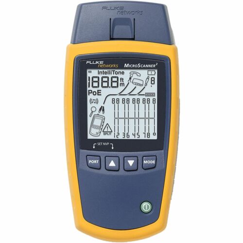 Fluke Networks MicroScanner 2 Industrial Ethernet Cable Verifier - Cable Length Measurement, Wiremap, Twisted Pair Cable T