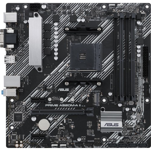 Asus Prime A520M-A II Desktop Motherboard - AMD A520 Chipset - Socket AM4 - Micro ATX - Ryzen 3, Ryzen 5, Ryzen 7, Ryzen 9