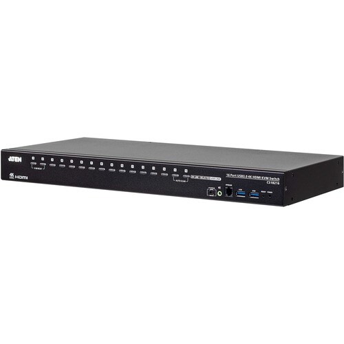 ATEN CS18216 16-Port USB 3.0 4K HDMI KVM Switch with Rack Mounting Kit - 16 Computer(s) - 1 Local User(s) - 4096 x 2160 - 
