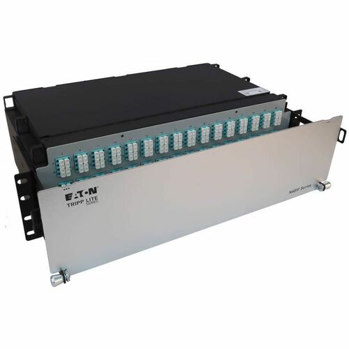 Eaton Tripp Lite Series Preloaded Fiber Patch Panel, 3U - 48x (12F MTP/MPO-PC to 4x LC Duplex F/F) 8F Trunk Cables, OM4 Mu