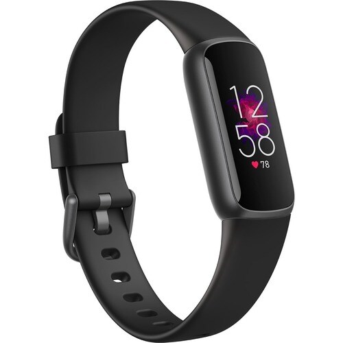 Fitbit Luxe Smart Band - Black, Graphite Body Color - Stainless Steel Body Material - Heart Rate Monitor - Sleep Monitor -