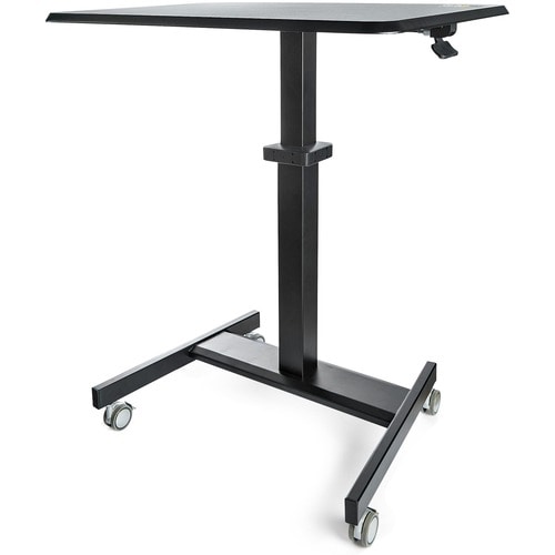 Mobile Standing Desk - Portable Sit Stand Ergonomic Height Adjustable Cart on Wheels - Rolling Computer/Laptop Workstation