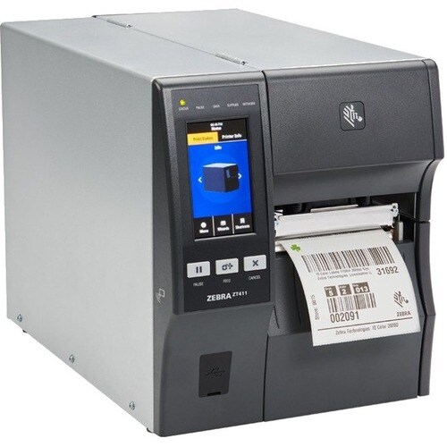 Zebra ZT411 Industrial Direct Thermal/Thermal Transfer Printer - Monochrome - Label Print - Ethernet - USB - Serial - Blue