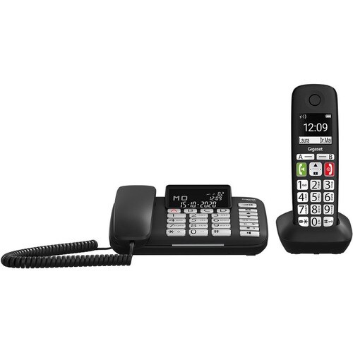 Gigaset DL780 Plus DECT-Schnurgebundenes Telefon/Schnurlostelefon - Schwarz - 1 Telefonleitung(en) - 1 Gleichzeitige Anruf