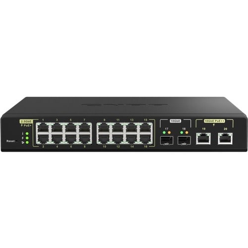 QNAP QSW-M2116P-2T2S 18 Ports Manageable Ethernet Switch - 10 Gigabit Ethernet, 2.5 Gigabit Ethernet - 10GBase-X, 10GBase-